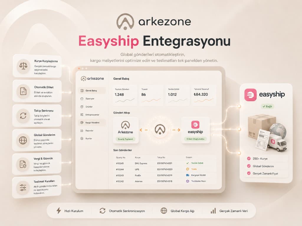 Arkezone Easyship integration — global carriers, labels, tracking sync, and shipment flow in one workspace