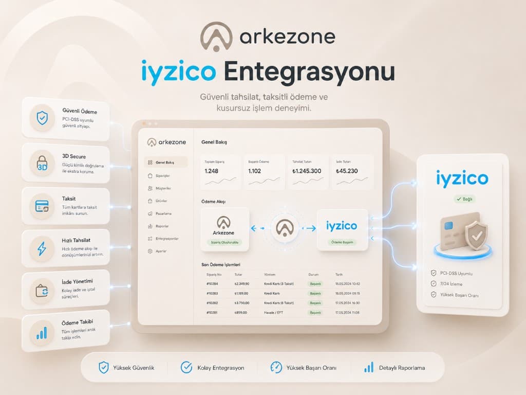 Arkezone iyzico integration — secure payments, 3D Secure, installments, and checkout wired into orders