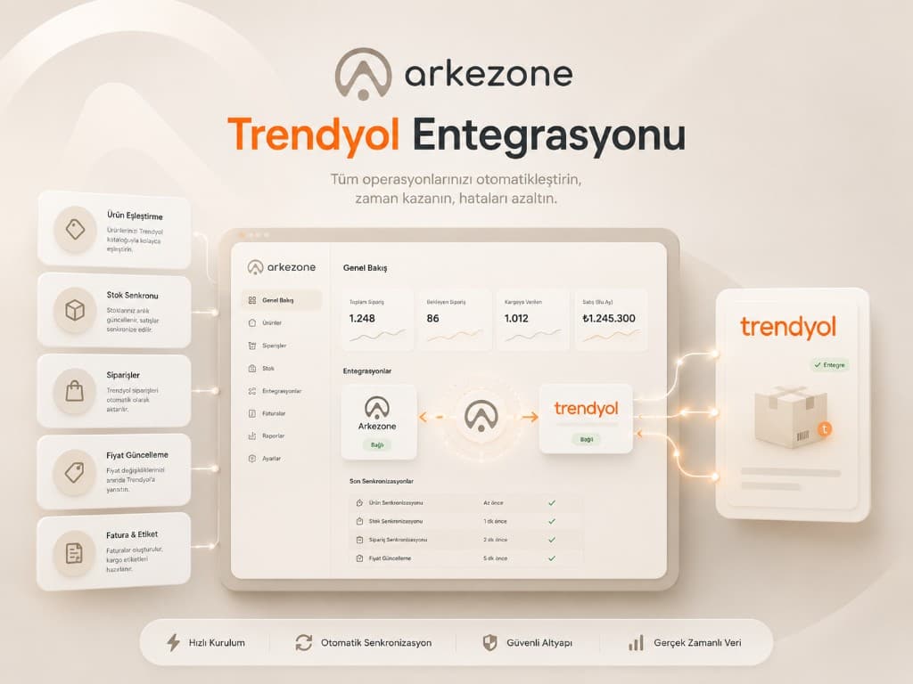 Arkezone Trendyol integration — product matching, stock sync, orders, and marketplace fulfillment in one workspace