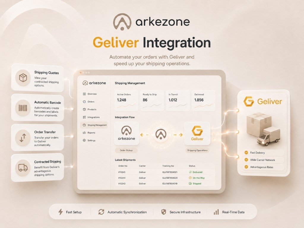 Arkezone Geliver integration — carrier offers, automatic labels, and order transfer in one shipping workflow